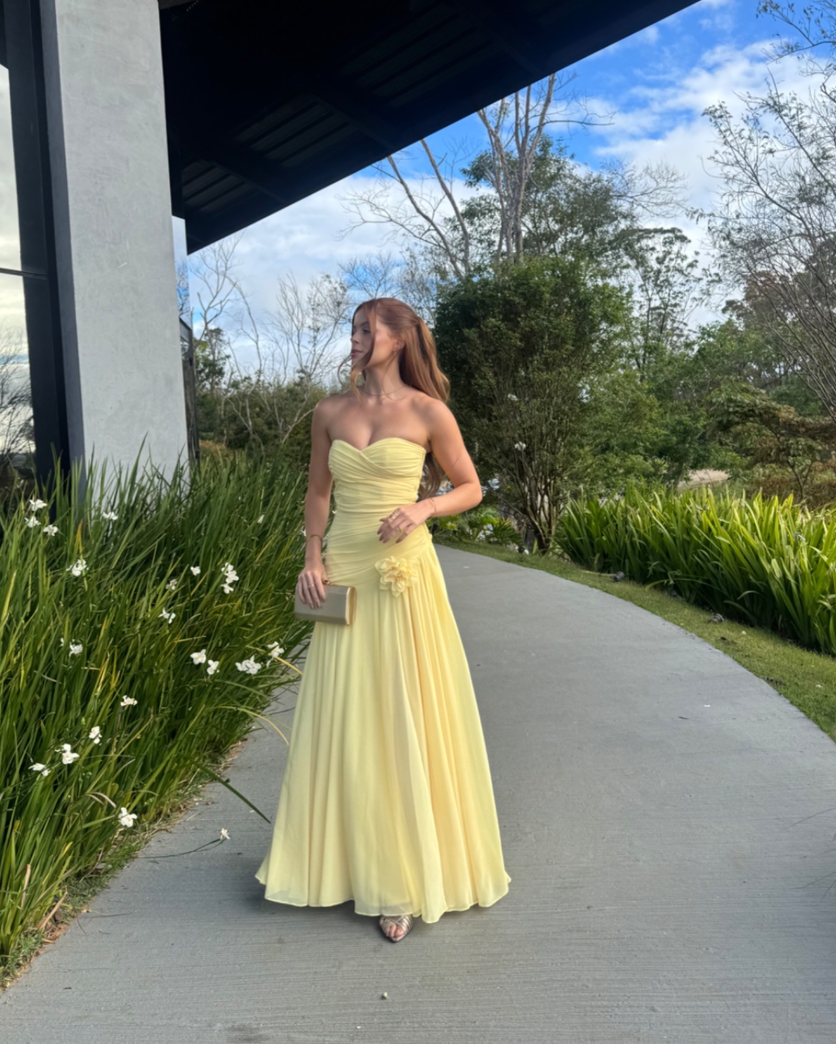 Vestido estruturado Amarelo