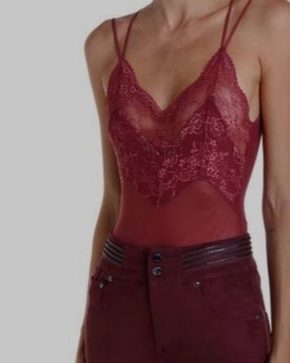 Body Bordô renda