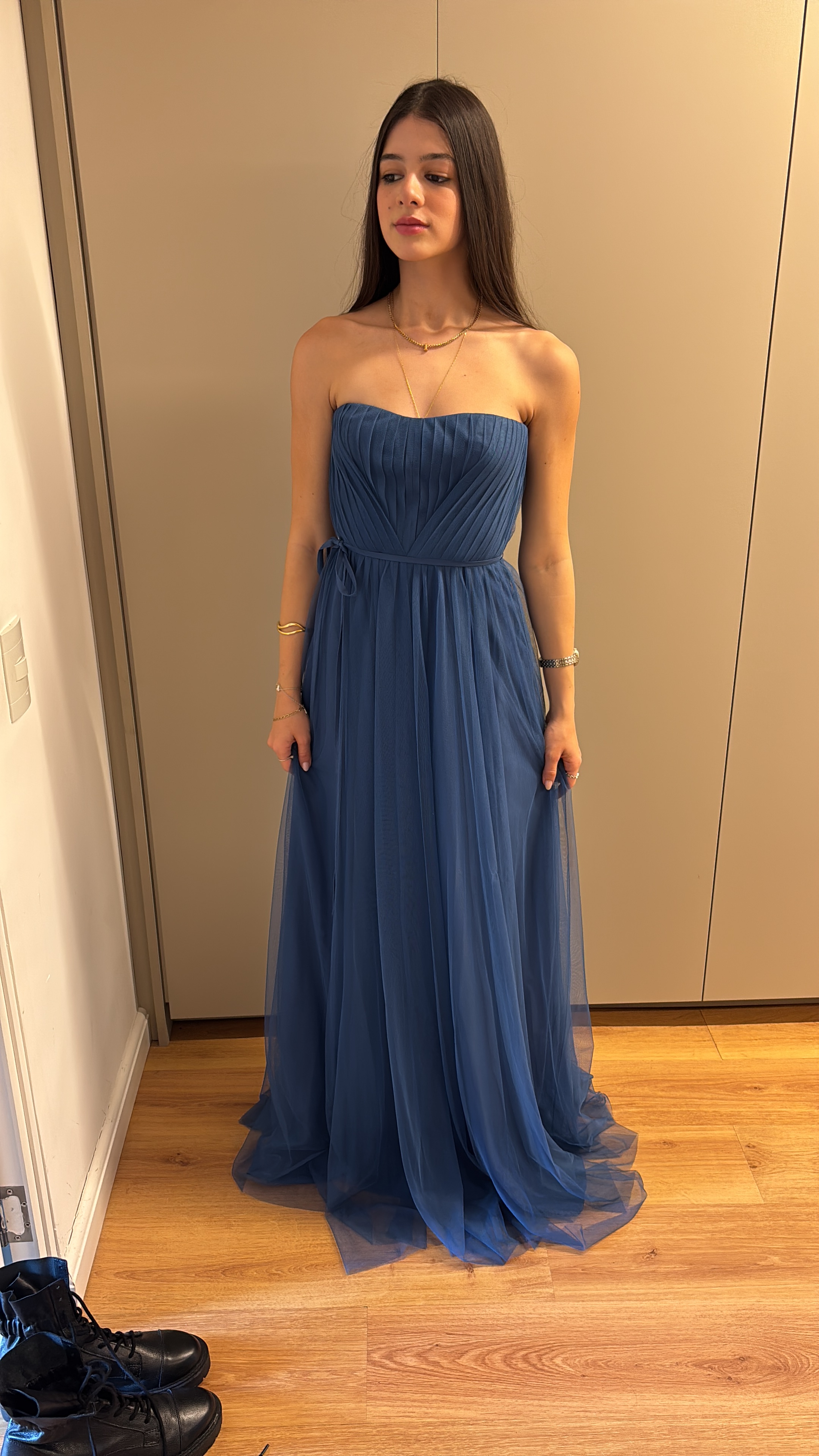 Vestido azul longo
