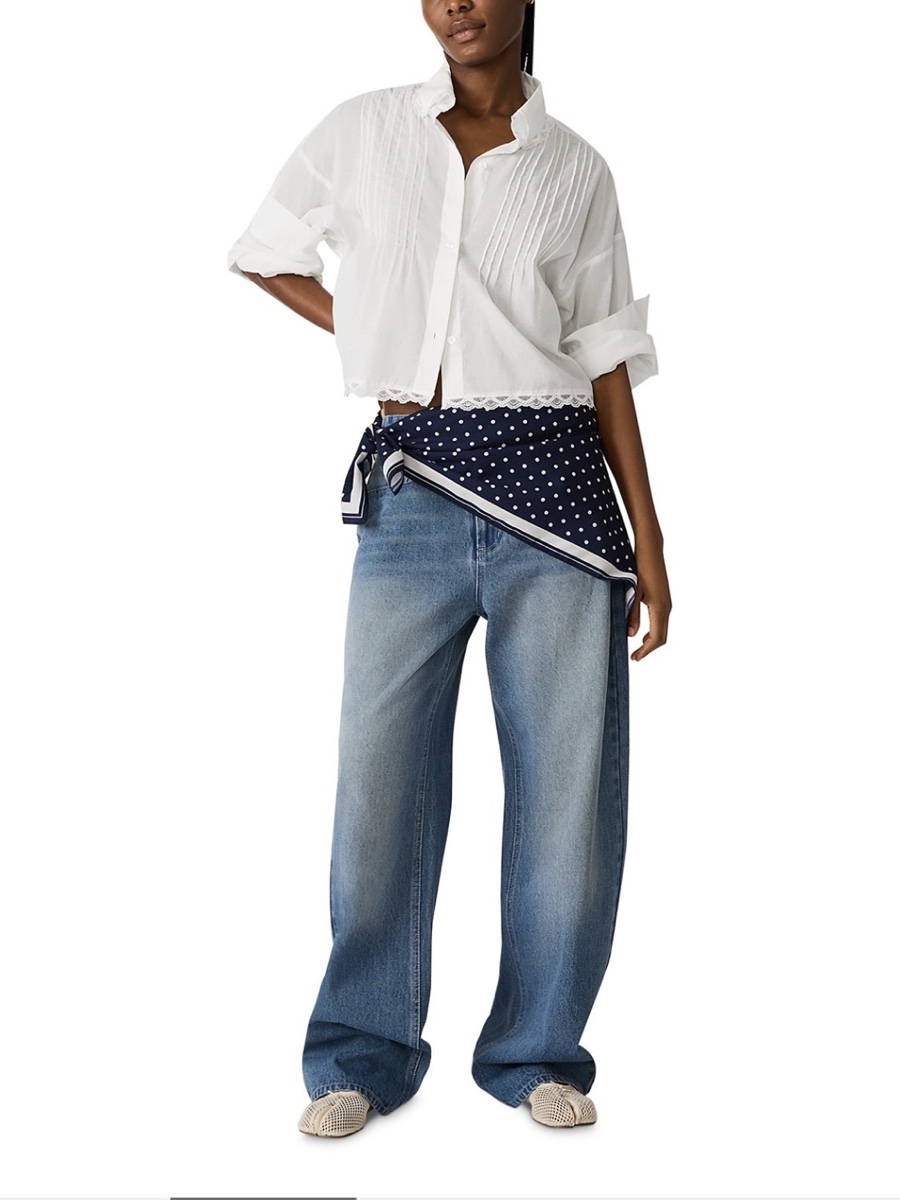 calca jeans com lenco para amarrar