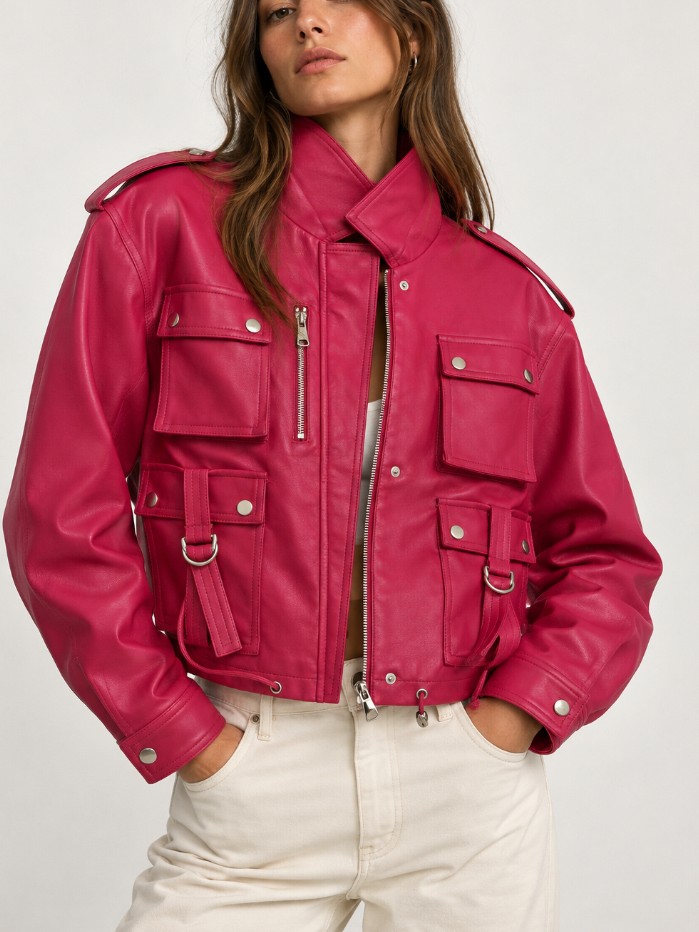 Jaqueta de couro Rosa