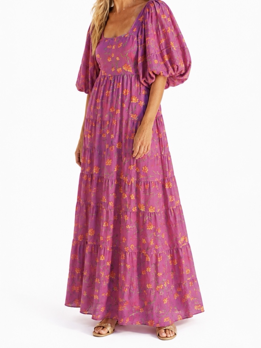 Vestido longo estampado