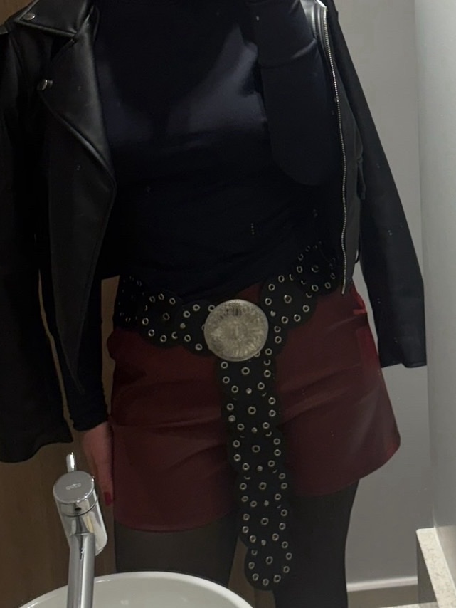 Short Couro Fake Marsala/Vinho