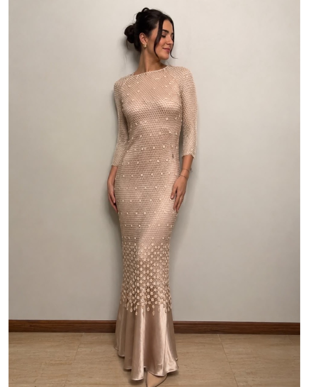 Vestido de festa champagne