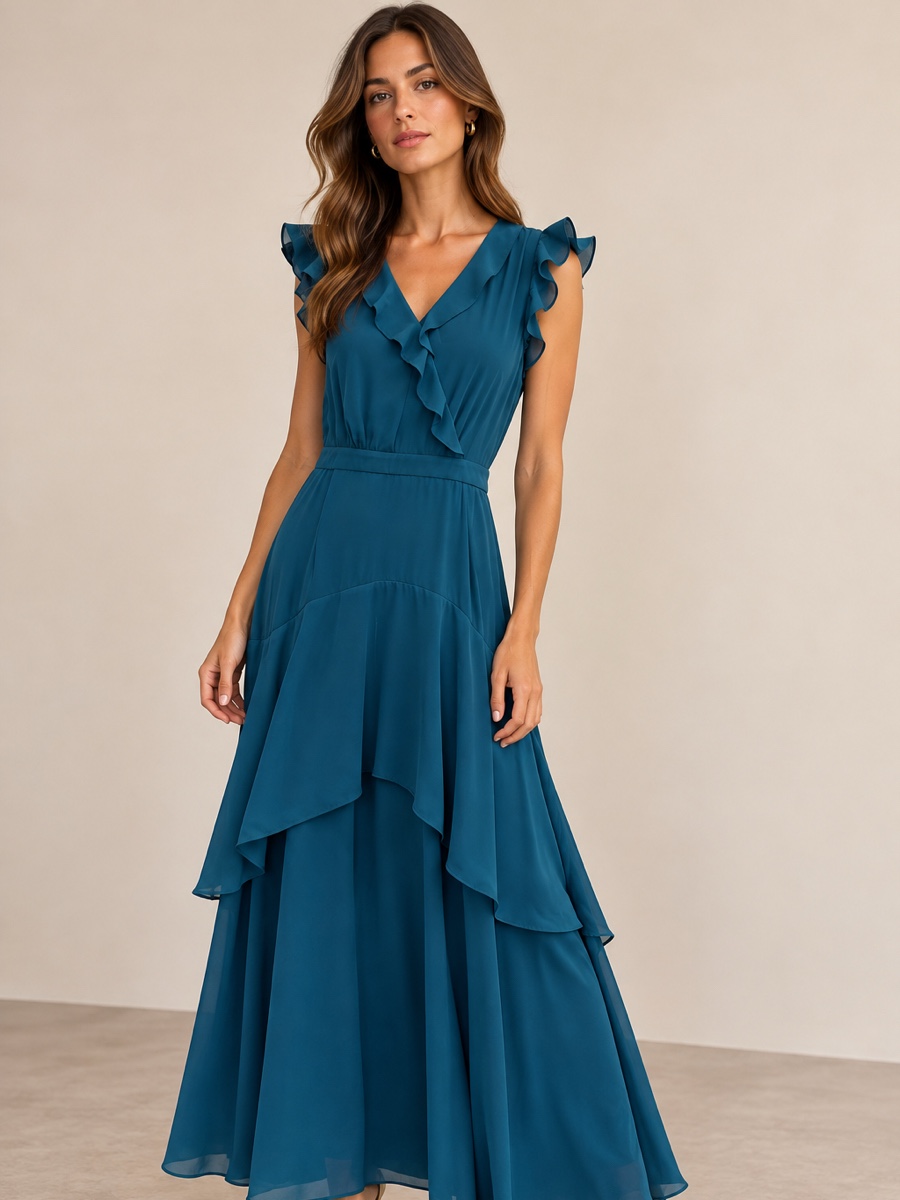 Vestido azul longo