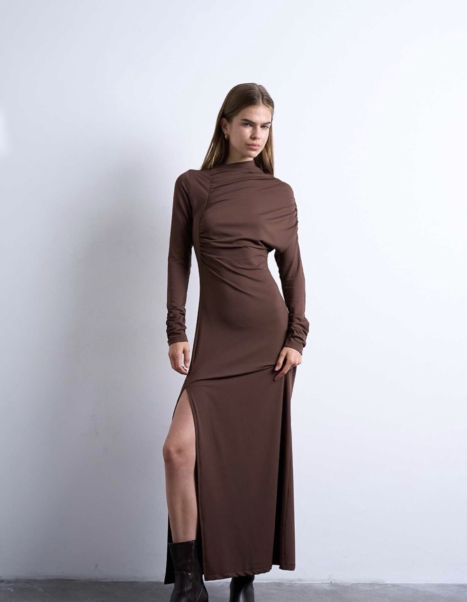vestido Marrom longo