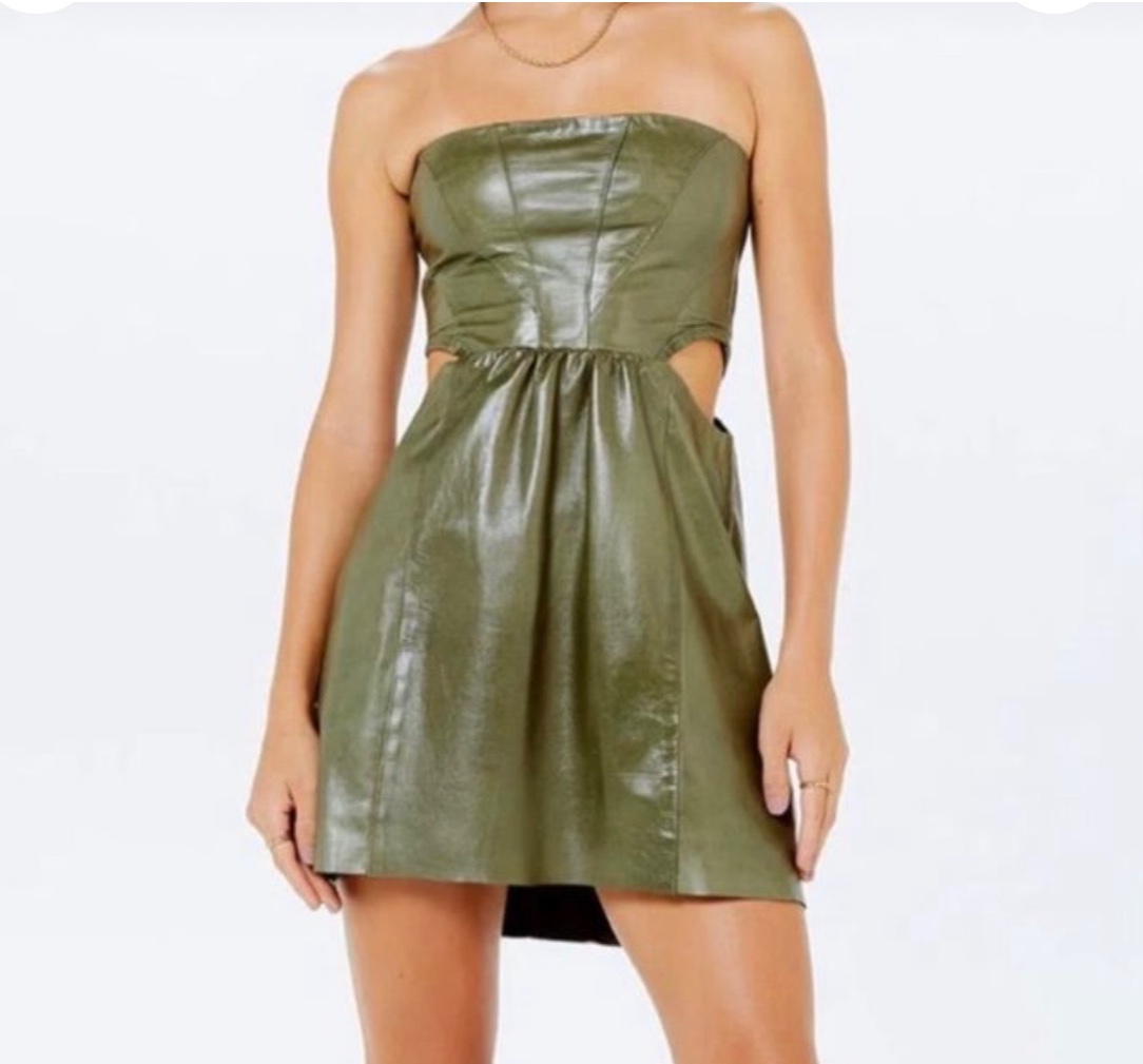 Vestido couro verde
